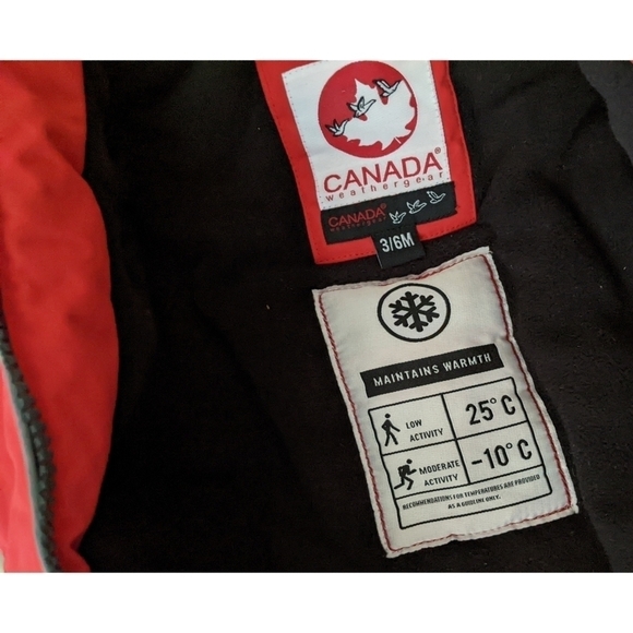 🆕 Canada Weathergear Red and Black Hooded Snowsuit - Picture 5 of 7